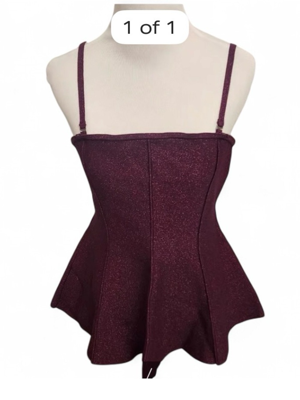 Anthropologie Sparkle Plum Peplum Tank Top